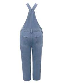 Petos holgados de mezclilla lavada sin estiramiento de talla grande, pantalones harem de uso casual para cualquier temporada