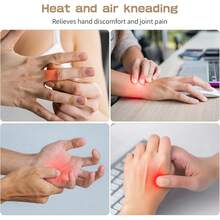 1PC Electric Hand Massager With Heat And Compression, 3 Modes 5 Intensity Levels Rechargeable Portable Hand Massager, Relieve Hand Fatigue For Office Workers, Seniors Christmas Birthday Gifts - White - View 2