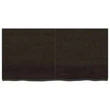 vidaXL 120x60x(2-4)cm massives Eichenholz Wandregal in Dunkelbraun