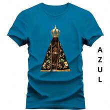 Premium Embroidered Cotton T-Shirt * 100% Cotton Mesh Thread 30.1 * Best Quality Products * Does Not Fade * Does Not Shrink * We Ship All Over Brazil * 100%  Purchase * High Quality Stitching With Vivid Colors * Durability For More Than 100 Washes Gender: Male Sleeve: Short Sleeve Material: Cotton Collar: Round Summer Loose None Halloween Christmas - 藍色 - 查看 1