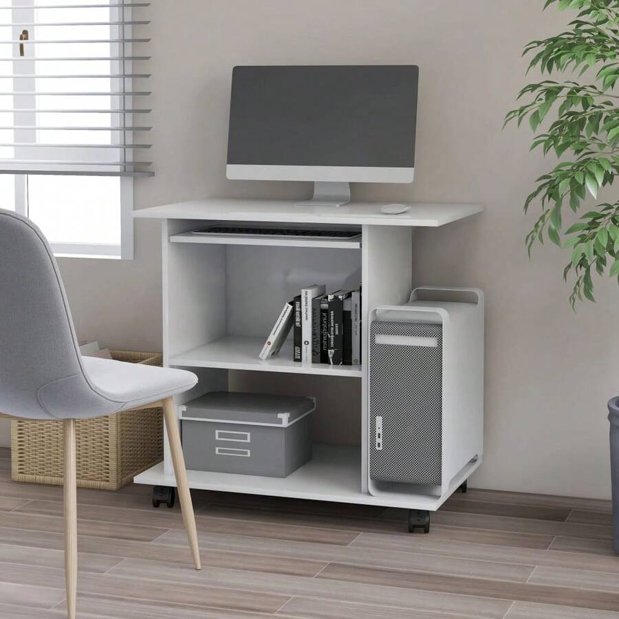 vidaXL Schreibtisch Weiß 80x50x75 Cm Holzwerkstoff - Bianco - Visualizzare 1
