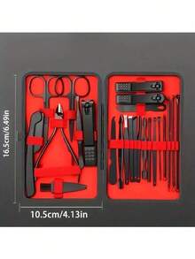 Professional Manicure Pedicure Set, Complete Nail Care Kit With Stainless Steel Nail Clippers, Cuticle Tools And Toenail Nipper, Portable Nail Grooming Kit For Hand Foot Care, Travel Essential, Home Salon Use, Ideal For Women, Men, Nail Technicians, Travelers, Perfect Gift For Christmas, Valentine's Day, Mother's Day