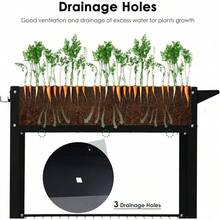 Raised Planter Box With Wheels Outdoor Elevated Raised Garden Bed On Wheels Mobile Planter Cart With Storage Shelf Vegetables, Flowers, Herbs Planting