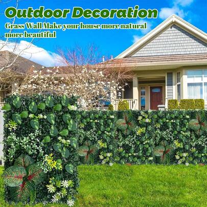 1pc Grass Wall Panel,Greenery Wall Artificial Grass Backdrop,Decorative Background Wall For Outdoor Interior Decor Hedge Wall For Garden Party Wedding Backdrop