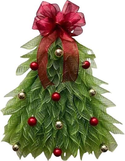 Ulxkmt Navideña con Lazo Y Bayas De Pino para Colgar En Puerta Principal, Pared, Ventana,, Etc.