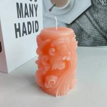 1pc Handmade Wavy Column Candle Holder Aromatherapy Decor, May Have Slight Color Difference