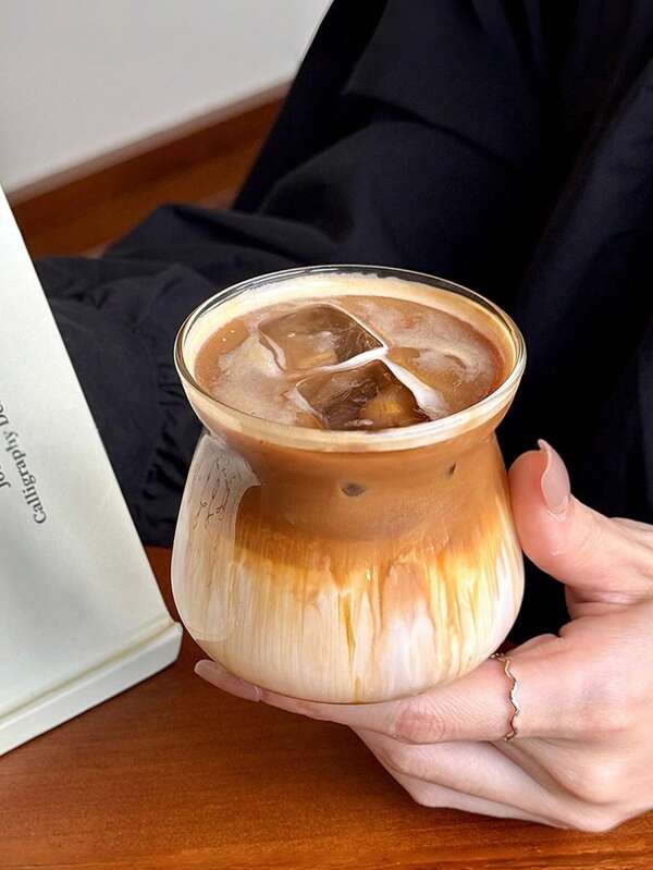 1pc/2pcs Minimalist Flared Latte Coffee Cup, Heat-Resistant Glass Tea Cup, Aroma Cup, Transparent Small Tea Cup