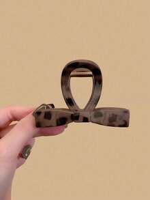 3 szt./1 szt. Damskie spinki do włosów z nadrukiem w panterkę, 7,8 cm/3,07 cala, czarne i brązowe, średniej wielkości, plastikowe, modne, uniwersalne, eleganckie, proste w designie, akcesoria do włosów, odpowiednie na co dzień, na co dzień, na imprezę, dojazdy do pracy, na plażę, na wakacje - kucyk, kok, mycie twarzy, makijaż, zimowe spinki do włosów, jesienne spinki do włosów, elegancka kopertówka do włosów