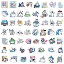 52张杰夫鲨鱼贴纸，乙烯基材质，美观励志，可用于剪贴簿、日记本、笔记本电脑、保险杠、滑板、水瓶、电脑、手机、卡通图案、安全帽、汽车等。 - 彩色 - 查看 6