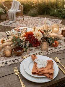 4 buc inele de șervețele cu ciucuri țesute manual, inele rotunde din lemn în stil boem cu ciucuri, potrivite pentru nuntă, petrecere, aranjarea mesei zilnice | Inele de șervețele cu ciucuri țesute manual | Inele de șervețele din lemn boem | Inele de șervețele pentru decor de masă pentru petrecere de nuntă | Inele de șervețele cu ciucuri pentru aranjarea mesei zilnice - Multicolor - Vizualizare 2