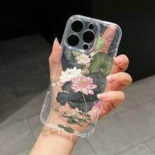 Lotus Flower And Lotus Leaf Pattern Space Shell Soft Shell Mobile Phone Case Protective Case Cover Suitable For Iphone16/15/14/13/12 11 Pro Max Series And 12Pro 13Promax 14Plus 15Plus 16Plus 12Mini 13Mini 14Pro X XS Xr Xsmax 7 8 7Plus 8Plus 15Promax 16Pro 14Promax 13Pro Max 12Pm And Other Models. Birthday Gifts, Holiday Gifts, Friends Gifts, Couple Mobile Phone Cases, Boyfriend And Girlfriend,Suitable For IPhone 17 Air - 無色 - 查看 4