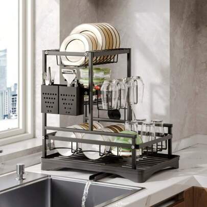 Escorredor Multiuso De Cozinha Louça Aço Inox 3 Camadas