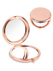 1pc/2pcs Portable Double-Sided Metal Folding Mirror, High Definition Makeup Handheld Compact Mirror,Makeup,Cheap,Room Decor,Vanity,Travel,Bedroom,Makeup Accessories,Mirror,Vanity Mirror,Mini Mirror,Compact Mirror,Mirror Small,Hand Mirror