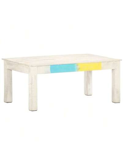 VidaXL Coffee Tafel 110x60x45 Cm Solid Mango Wood Wit view 9