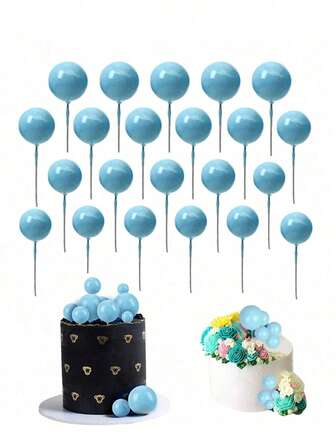 20 قطعة من الكرات الصغيرة لتزيين الكيك، مجموعة من الكرات الرغوية الذهبية بأحجام مختلفة لتزيين الكيك والكب كيك، كرات رغوية للتزيين DIY للكيك وقبعات الهدايا لأعياد الميلاد والزفاف والحفلات وتزيين الخبز