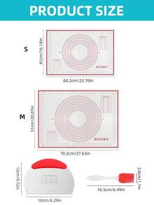 3PCS/Set Of Baking Accessories, Non-Stick EVA Baking Pad + Dough Pastry Spatula + Silicone Brush For Biscuits, Bread & Pastries For Bread, Candy, Cookie Making, Baking Tools, Kitchen Gadgets, Bakery Kitchen Accessories