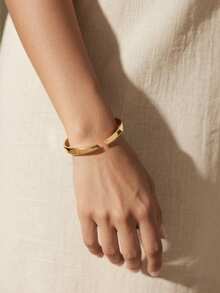 Charm-In 1 pieza Brazalete dorado brillante para mujer, adecuado para el uso diario