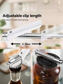 1pc Adjustable Stainless Steel Jar & Bottle Opener With Soft Rubber Grip - Ergonomic Design For Easy Lid Removal, Perfect For Pickles, Cans, And More - Ideal For Seniors And People With Low Strength, Jar Opener