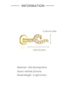 1Pc Waves 925 Sterling Silver Earring For Women Classic Stud Earring Minimalist Suitable For Birthday Christmas Gift Fine Jewelry