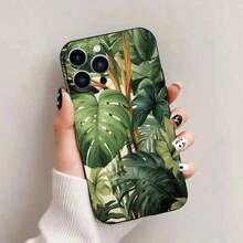 Tropical plant design mobile phone case suitable 17 16 15 14 13 12 11 Pro//Plus anti - fall soft case