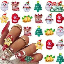 30/50pcs Random Christmas Charm For Jewelry Making, Christmas Tree Nail Art Rhinestone Charms, Christmas Decor, Nail Art Supplies