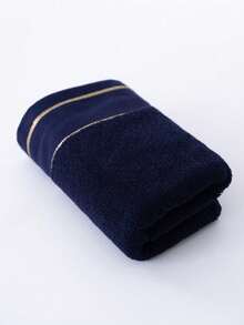 1pc/2pcs/4pcs Modern Minimalist Fashion Line Textured Towel Bath Towel, Non-Shedding, Highly Absorbent, Ultra Soft, Durable Bathroom Accessory, Best Gift For Partner, Towel Size 40*75, Bath Towel Size 70*140 - Dark Blue - View 13