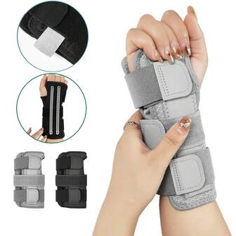 1pc Carpal Tunnel Wrist Brace Night Support For Men & Women, Adjustable Wrist Splint With 3 Straps And Metal Splint Stabilizer, Hand Brace For Workout - Right & Left Hands