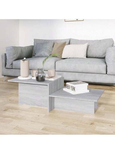 VidaXL Coffee Tafel 111.5x50x33 Cm Processed Wood Grijs Sonoma Oak view 4