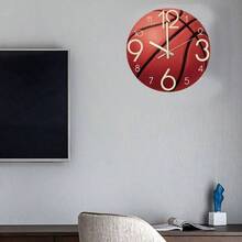 Reloj de pared de baloncesto de 12 pulgadas, luminoso y silencioso para recmara, sala de estar, regalos de cumpleaos de Navidad, regalo para nios, nios, bebs, fanticos de la de baloncesto baloncesto L - Baloncesto L - Ver 4