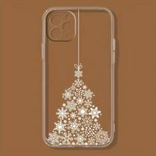 Funda de Teléfono Transparente con Patrón de Árbol de Navidad de Copo de Nieve Compatible con iPhone 17 Air/16/15/14/13/12/11 Pro Max 16 Plus, Adecuada para Hombres y Mujeres, Simple y Personalizada, Protección a Prueba de Golpes - transparente - Ver 6