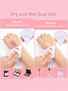 Bộ 50/20/10/5/1 bông mút trang điểm hình tam giác, dụng cụ trang điểm đa năng có thể tái sử dụng, phù hợp cho kem nền, kem lót, kem BB, kem chống nắng, phấn nền dạng cushion, phấn má hồng, v.v. Thay thế hoàn hảo cho cọ trang điểm, tiện dụng, cần thiết khi đi du lịch và ở nhà, giá rẻ, quà tặng Giáng sinh, dụng cụ trang điểm, đồ dùng giá rẻ, quà tặng, quà tặng cho phụ nữ, quà Giáng sinh, quà khuyến mãi, du lịch, đồ dùng giá rẻ, đồ dùng cần thiết khi đi du lịch - trắng - Xem 3
