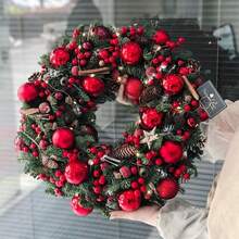 50 piezas de bayas miniatura con brillo, frutas falsas de plástico con perlas pequeñas, estambres de flores para decorar cajas de regalo, coronas navideñas y talla grande