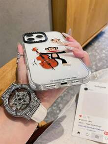 官方授权 Paul Frank 透明手机壳，全包猴子图案，防震保护摄像头，新款，兼容 13/14/15/16 Pro Max - 彩色 - 查看 8