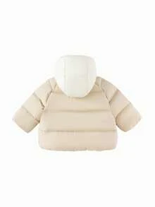 Balabala Chaqueta acolchada con capucha de ajuste holgado para bebés niños, Edición de invierno 2025, Abrigo cálido
