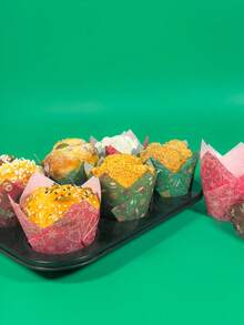 100/200/300/500 Stücke Weihnachts-Tulpen Backförmchen, Kuchenförmchen, geeignet für Weihnachtsparty Desserts, antihaftbeschichtet, Muffinförmchen, Backzubehör, Küchenutensilien, Weihnachtsparty