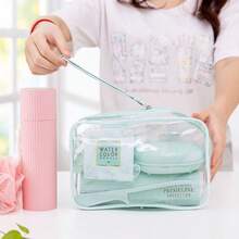 5-Piece Travel Kit With Brush, Comb, Soap Dish, And Shower Bag Compact For Travel - Random - View 4