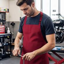 Utopia Kitchen Adjustable Bib Apron With 2 Pockets – Pack Of 2 Heavy-Duty Chef Aprons With Adjustable Neck Strap, Long Ties & Large Front Pockets, Protective Cooking Aprons For Men & Women, Machine-Washable, Durable Everyday Kitchen & Craft Wear - Red - View 5