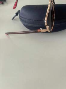 Men's Classic Square UV400 Sunglasses Lightweight Metal Frame With Simple Case Casual None - Nâu sẫm - Xem 2