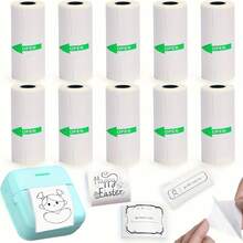 10 rotoli di carta termica autoadesiva - stampa istantanea senza inchiostro, compatibile con mini stampanti fotografiche, laboratorio fotografico portatile, stampante istantanea, smartphone, tablet - senza inchiostro, facile da strappare e incollare, note, foto - compatibile con stampanti istantanee (57x25mm)