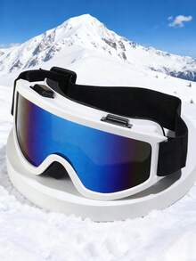 1 件泡沫垫大框滑雪镜，男女同款兄弟姐妹/情侣滑雪眼镜，多功能休闲滑冰单/双板男/女滑雪防护眼镜 - 彩色 - 查看 6