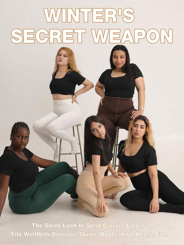 1Pc 290G Thermal Lined Tights Women Winter Warm Thick Tights Thermal Velvet Pants Tummy Control Soft