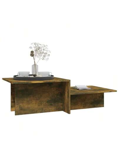 VidaXL Coffee Tafel 111.5x50x33 Cm Processed Wood Smoked Oak view 5