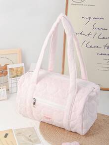 Large Vintage Pink Boston Bag, Suitable For Storing Various Travel Essentials, An Essential Travel Accessory For Toiletries, Cosmetics, Beach Bags, Holiday Necessities, School Supplies, Travel Essentials, Women's College Dorm Bathroom Luggage, Travel Bags, Overnight Bags, Large Capacity Travel Organizer, Cruise Necessities, Suitable For Both Men And Women As Holiday Essentials. - 彩色 - 查看 6