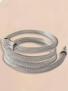 1pc Fashionable Adjustable Faux Snake Mesh Choker Necklace