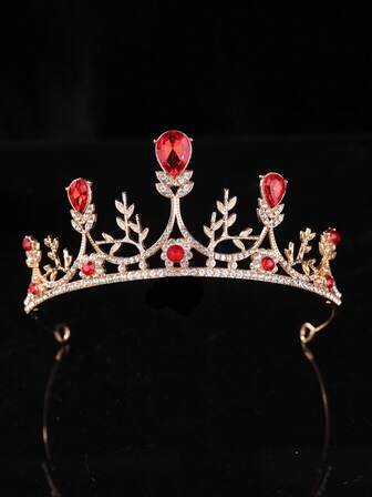 1 st. europeisk vintage-stil brudkrona i blå kristall, elegant huvudbonad, lämplig för brudklänning, huvudduk, uppsättning, palatsstil, prinsessfödelsedagsfest, halloween, julkostymaccessoarer, corona, tiara