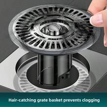 1 pieza Desagüe de acero inoxidable con función de eliminación de olores y prevención de plagas, disponible en varios colores - Adecuado para baño, ducha y fregadero de cocina, anti-obstrucción, protege el fregadero, diseño minimalista, solución de drenaje moderna, material resistente a la corrosión, drenaje de alta calidad, tapa de desagüe que elimina olores, solución de plomería, renovación del hogar