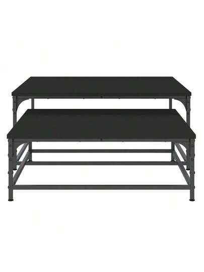 VidaXL Piece Tafel Set, Processed Wood, Zwart view 6