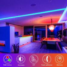 NBBUFF 3ft-100ft LED Strip Lights, Suitable For Bedroom, Living Room, Gaming Room, Kitchen, TV Backlight, Christmas And Halloween Decoration, Can Be Used As Holiday Gifts. Comes With 44-Key Remote Control, Color Changing, 6 DIY Modes, Adjustable Brightness And Speed. - Remote Control - View 6
