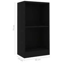 vidaXL Bücherregal Schwarz 40x24x75 cm Holzwerkstoff