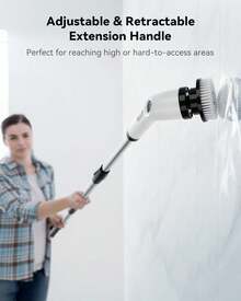 Electric Spin Scrubber Cleaning Bathroom: Shower Cleaner Brush, Cordless Power Scrubber For Tub Tile And Floor (Handle Length 50) - 手柄長度 50 - 查看 5